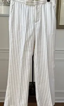 Vintage Ralph Lauren Black Label 100% Silk Stripe Ankle Trousers Pants 6