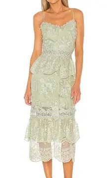 V. Chapman Dahlia Lace Mini Dress in Sage Size 0