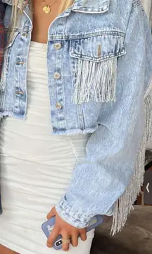 Denim fringe jacket 