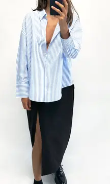 Blue Striped Button Up