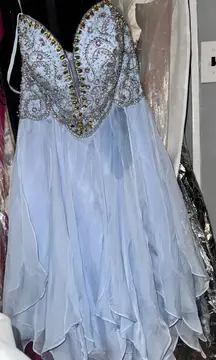 Tony Bowls Light Blue Satin Dress