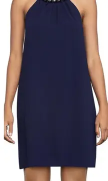 Royal Beaded Halter Dress - sz: Sm