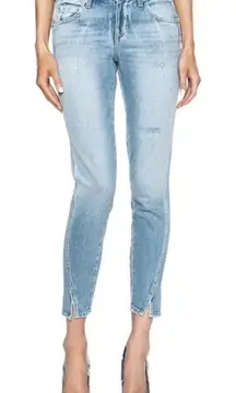 NWT AMO Twist Wash Jeans in Sweet Cheeks Women's Skinny Mid Rise Blue Denim 26