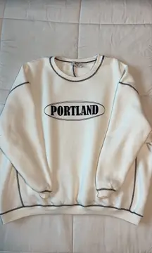 White Portland Crew Neck Sweatshirt