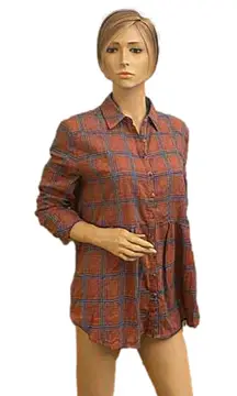 Plaid babydoll blouse. 6 for‎ $36
