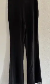Meshki Pants Womens XXS Black Sheer Overlay Flare Event Cocktail Party Luxury