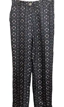 Vilagallo‎ Ornella navy print pant navy silk size 38 $215