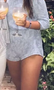 Blue Off The Shoulder Romper