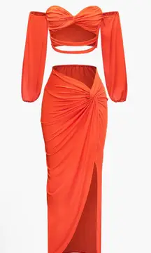 Orange Skirt Set