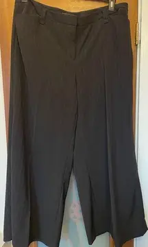 Lane Bryant Women Black Silver Threaded Extra Wide Leg Dress Pants Size 20