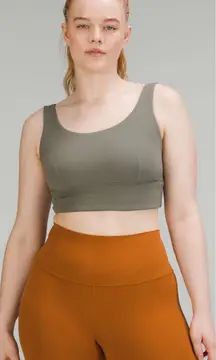 Lululemon Align Bra Tank Size 14 Light Support C/D Cup Grey Sage Green