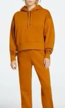 CALIA Women's Everyday Fleece Jogger Pant and Sweatshirt Set Bronzed Topaz Sz L