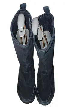 Lands’ End Suede Black Knee-High Boots Size 9 B