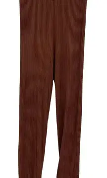 Reformation Jeans Brown Ribbed Knit Tencel Modal Jogger Pants Size Small‎