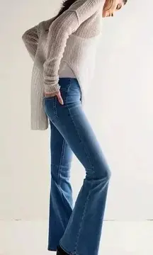 Free People Blue Flare Pull On Jeans Size 25