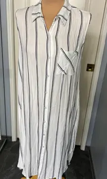 Peyton Jensen Striped Sleeveless‎ Shirt Dress