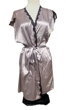 Victoria’s Secret Silk And Lace Lingerie Bombshell Lilac Purple Robe Cover Sz S