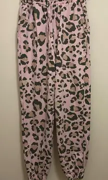 Show Me Your Mumu Womens Pink Cheetah Joggers XS Sweats Sweat Pants Leopard