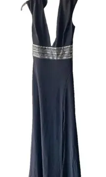 XScape Black with Silver Detail Formal Prom Women's Dress Size 4