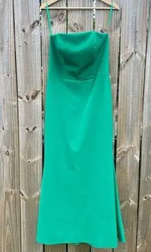 BHLDN  Kelly Green Strapless Gown Dress Bridesmaid