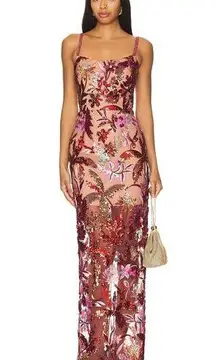 Bronx and Banco DAHLIA LEON EMBROIDERED EVENING DRESS New US 4