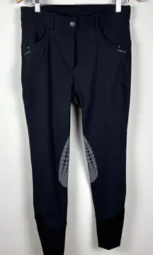 Hooks CRW Riding Breeches Womens 42 EU 8/10 Black Grip Sticky Seat Equestrian