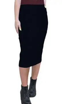 Kosher Casual Midi Cotton Spandex Tapered Pencil Skirt Women's S NWT