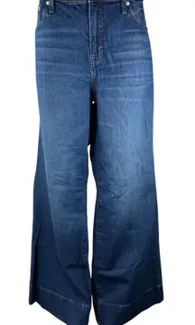 NEW J.Crew Womens Black High Waisted Wide Leg Trousers Baggy Denim Jeans Size 32