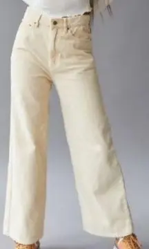 UO Urban Outfitters BDG High & Wide Leg Corduroy Pant Jeans Size 28 NWT Ivory