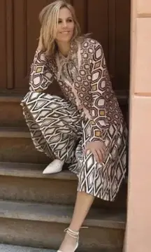 Tory Burch Faye Diamond Wide Leg Culotte‎ crop Capri trousers size 6