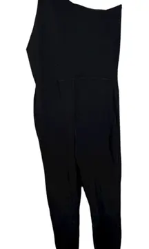 Old Navy Active Womens Black One Shoulder Powerchill Jumpsuit Sz L Athleisure
