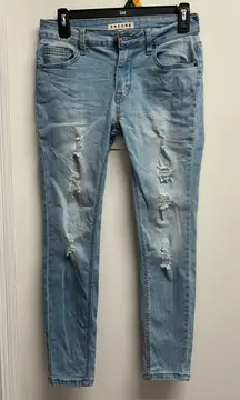 Encore Jeans Sky Blue Ripped Skinny Jeans