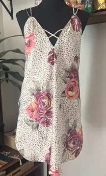 Vintage Deadstock Floral Spaghetti Strap Slip Dress - NWT