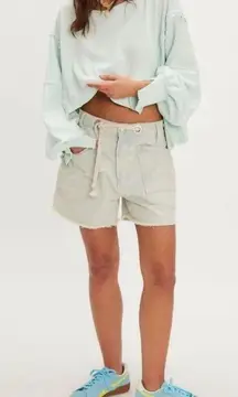 NWT Free People We The Free Camden Cropped Sweatshirt - mint julep - small