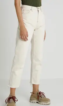 BDG High Waist PAX Ivory Straight Leg Jeans, Size W26/L32