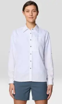 Mountain Hardwear Womens Canyon Long Sleeve Shirt White UPF 50 Sun Protection XS