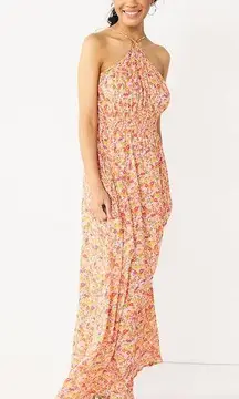 NWT Rewind Floral Y-Neck Maxi Dress