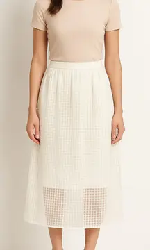 Who What Wear Off-White Mesh Overlay Skirt – Women’s Size 10