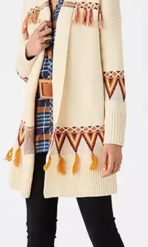 Moments With You Gingersnap Cardigan Sweater Cream Gold Orange Small