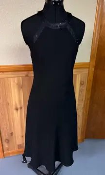 Black midi halter dress 