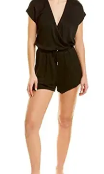 L*Space Great Escape Romper Black Modal Short Sleeve Size XS‎