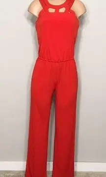 Boston Proper red jumpsuit. 2 runs big . NWOT