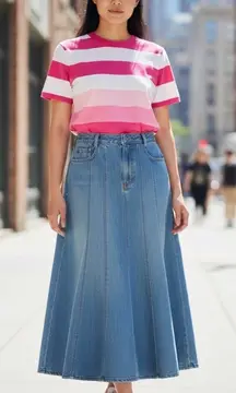 Bacccini Women's Long Flare Denim Jean Skirt