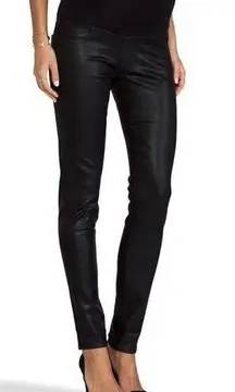 Paige NWT  Denim Verdugo Ultra Skinny in Black Coated Stretch Maternity Jeans 34