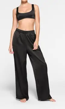 SKIMS Sporty Satin Straight‎ Leg Pull On Lounge Pant Black Size M