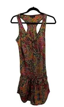 Karma Highway Pink & Green Paisley Floral Racerback Romper