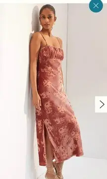 Anthropologie X Hutch Pink Velvet Slip Maxi dress small