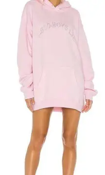BOYS LIE 1-800 Pink Remix Hoodie in Baby Pink One Size