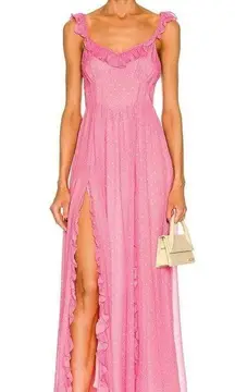 LoveShackFancy Junia Maxi Dress | Hot Pink Cherry | NEW | 2