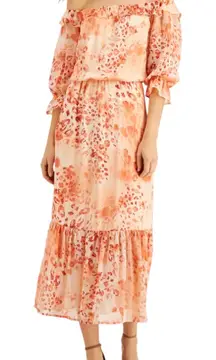 Willow Drive Floral-Print Off-The-Shoulder Maxi Dress Orange Willow